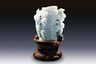 竹子筆筒【翡翠】